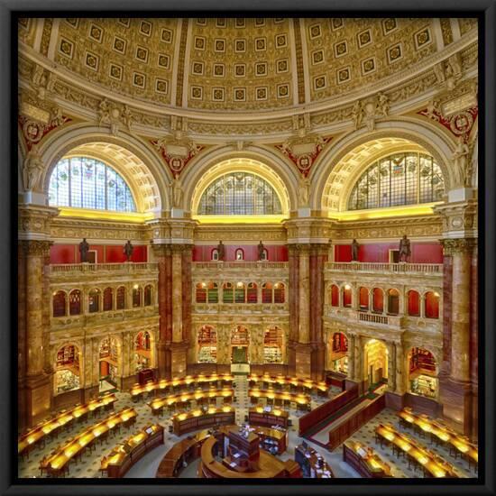 Usa Washington Dc The Main Reading Room Of The Library Of Congress Framed Canvas Print By Christopher Reed Art Com