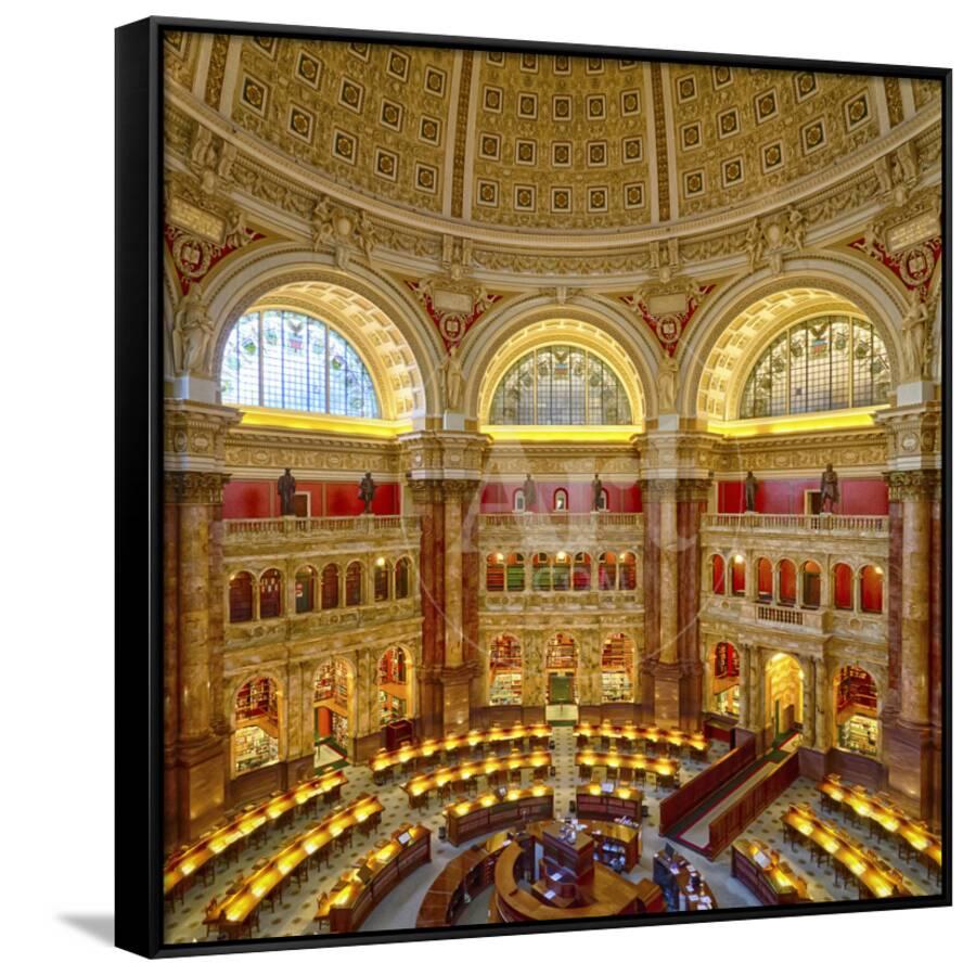 Usa Washington Dc The Main Reading Room Of The Library Of Congress Framed Canvas Print By Christopher Reed Art Com