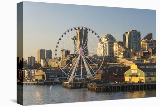 USA, Washington, Seattle. Seattle Great Wheel at Pier 57-Trish Drury-Premier Image Canvas