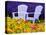 USA, Washington State, Adirondack chairs In Field of Lavender and Poppies-Terry Eggers-Premier Image Canvas