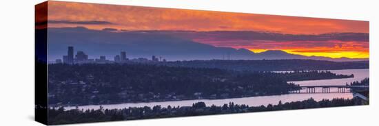 USA, Washington State. Lake Washington, Landscape over seattle at sunset-Merrill Images-Premier Image Canvas