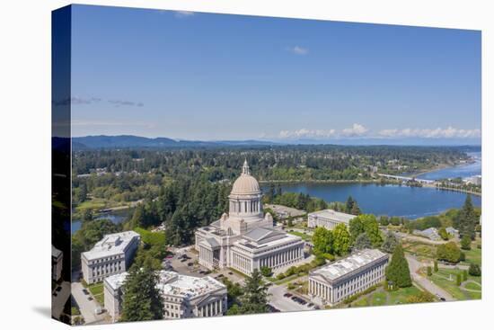 USA, Washington State, Olympia. State Capitol and Budd Bay Inlet.-Merrill Images-Premier Image Canvas