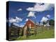 USA, Washington State, Palouse Country, Colfax, Old Red Barn with a Horse-Terry Eggers-Premier Image Canvas