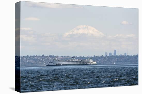 USA, Washington State, Puget Sound. Edmonds/Kingston ferry, Mt. Rainier above cloud layer-Trish Drury-Premier Image Canvas