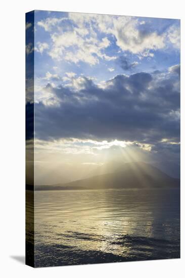 USA, Washington State, Seabeck. God Rays over Hood Canal-Don Paulson-Premier Image Canvas