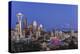 USA, Washington State, Seattle, Downtown and Mt. Rainier at Twilight-Rob Tilley-Premier Image Canvas