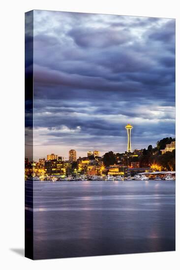 USA, Washington State, Seattle, Evening light with the Space Needle-Terry Eggers-Premier Image Canvas