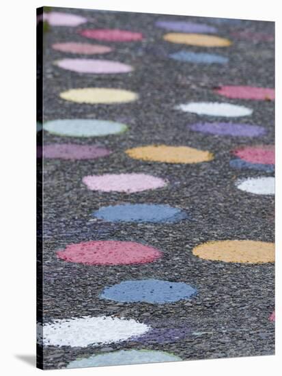 USA, Washington State, Seattle. Multi-colored dots painted on a street.-Merrill Images-Premier Image Canvas