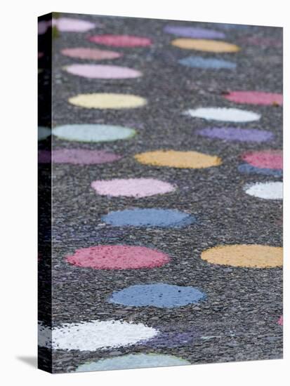 USA, Washington State, Seattle. Multi-colored dots painted on a street.-Merrill Images-Premier Image Canvas