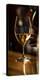 USA, Washington State, Woodinville. A glass of white wine and reflections-Richard Duval-Premier Image Canvas