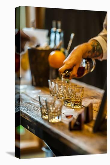 USA, Washington State, Woodinville. Bourbon whiskey pouring at a tasting room.-Richard Duval-Premier Image Canvas
