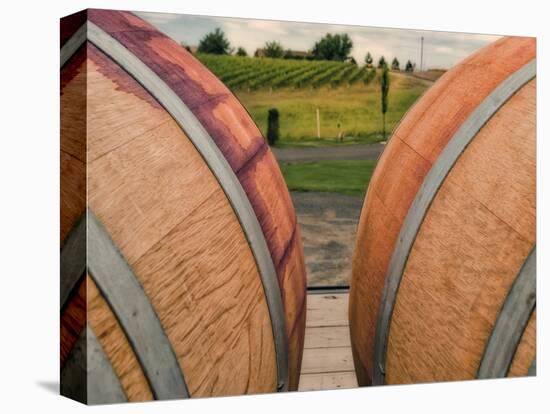 USA, Washington, Walla Walla. Barrels in Walla Walla wine country.-Richard Duval-Premier Image Canvas