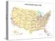 Usa With Interstate Highways, States And Names-Bruce Jones-Stretched Canvas