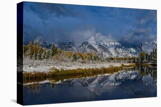USA, Wyoming. Fall snow and reflection of Teton mountains, Grand Teton National Park-Howie Garber-Premier Image Canvas