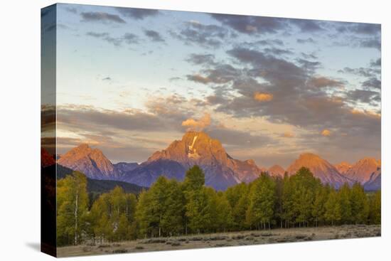 USA, WYoming, Grand Teton NP. Mount Moran and Teton Range at Sunrise-Jaynes Gallery-Premier Image Canvas