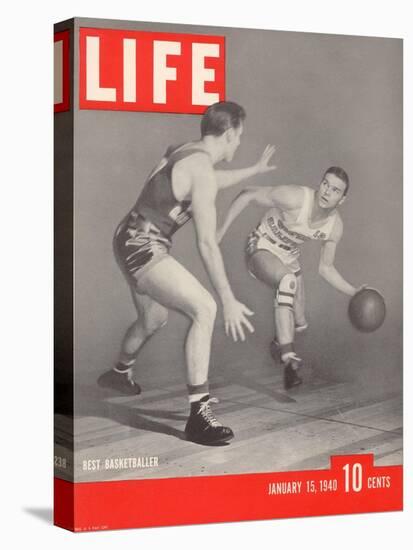 USC Basketball Player Ralph Vaughn Dribbling Past Teammate Tom McGarvin, January 15, 1940-David Scherman-Premier Image Canvas