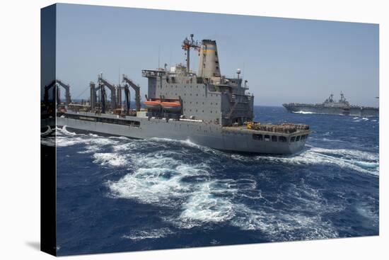 USNS Patuxent Conducts a Replenishment at Sea with USS Kearsarge-null-Premier Image Canvas