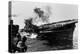 USS Franklin Aircraft Carrier on Fire and Listing after a Strike by a Japanese Dive Bomber-null-Stretched Canvas