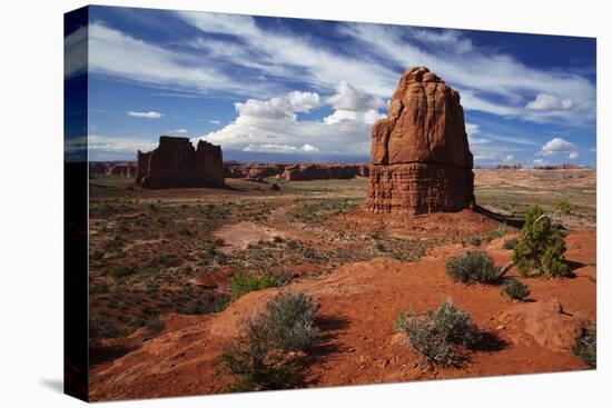 Utah, Arches National Park, Rock Formations from La Sal Mountains Viewpoint-David Wall-Premier Image Canvas