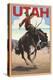 Utah - Bronco Bucking-Lantern Press-Stretched Canvas