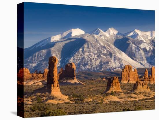 Utah, La Sal Mountains from Arches National Park, USA-Alan Copson-Premier Image Canvas