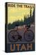 Utah - Mountain Bike Scene-Lantern Press-Stretched Canvas