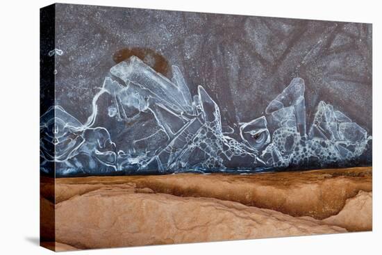 Utah, Natural Bridges National Monument. Frozen Sand, Sandstone, and Ice Patterns-Judith Zimmerman-Premier Image Canvas