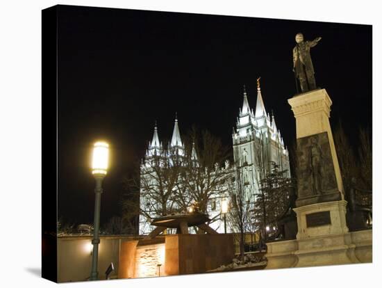 Utah, Salt Lake City, Mormon Theatre Monument in Honour of Brigham Young and the Pioneers, USA-Christian Kober-Premier Image Canvas
