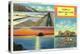 Utah, Scenic Views from Great Salt Lake, Salt Beds, Black Rock, Swimmers-Lantern Press-Stretched Canvas