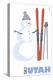 Utah, Snowman with Skis-Lantern Press-Stretched Canvas