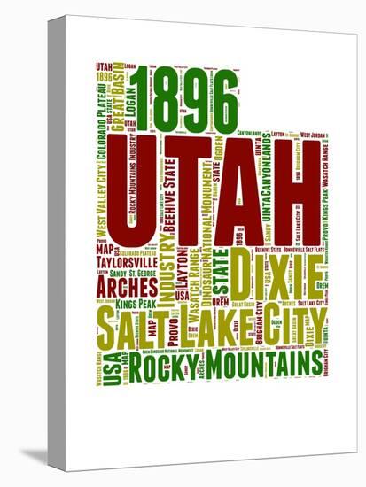 Utah Word Cloud Map-NaxArt-Stretched Canvas