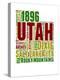 Utah Word Cloud Map-NaxArt-Stretched Canvas