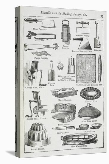 Utensils Used in Making Pastry, Including Various Knives, Moulds and Tins-Isabella Beeton-Premier Image Canvas