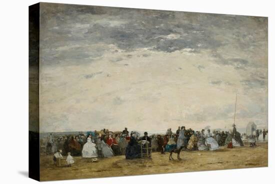 Vacationers on the Beach at Trouville, 1864-Eugene Louis Boudin-Premier Image Canvas