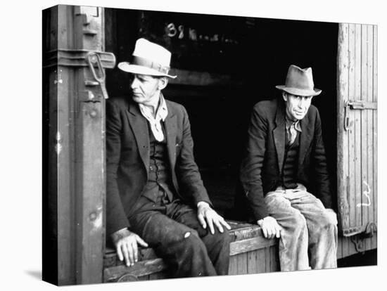 Vagrants Sitting in Boxcar-null-Premier Image Canvas