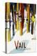 Vail, CO - Colorful Skis-Lantern Press-Stretched Canvas