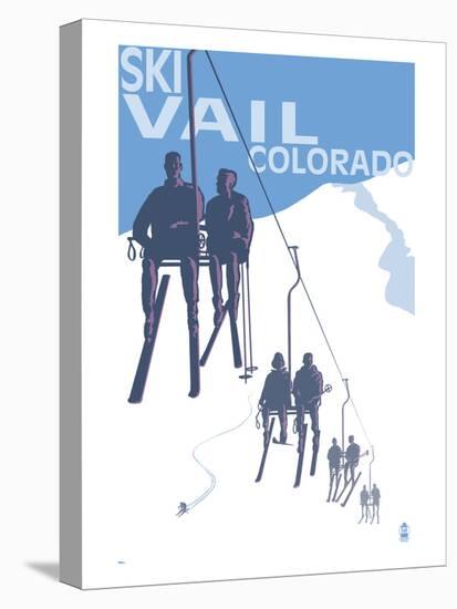 Vail, CO - Ski Lift-Lantern Press-Stretched Canvas