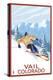 Vail, CO - Vail Downhill Skier-Lantern Press-Stretched Canvas