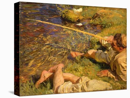 Val D'aosta: A Man Fishing, C.1907 (Oil on Canvas)-John Singer Sargent-Premier Image Canvas