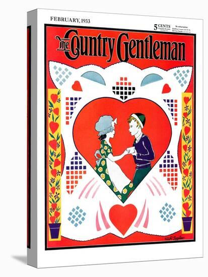 "Valentine Couple Cut-Out," Country Gentleman Cover, February 1, 1933-W. P. Snyder-Premier Image Canvas