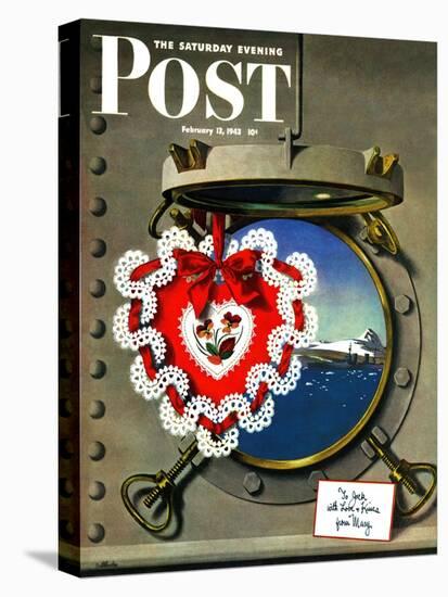 "Valentine's Day at Sea," Saturday Evening Post Cover, February 13, 1943-John Atherton-Premier Image Canvas