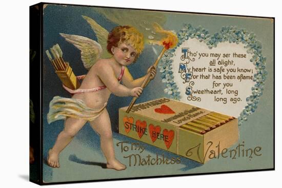 Valentine's Day Postcard with Cupid and Matches-Mark Rykoff-Premier Image Canvas