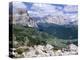 Valley East of Gardena Pass with Villages of Colfosco and Corvara, Dolomites, Alto Adige, Italy-Richard Nebesky-Premier Image Canvas