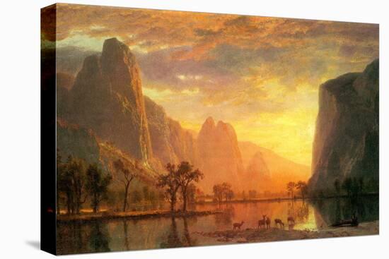 Valley in Yosemite-Albert Bierstadt-Stretched Canvas