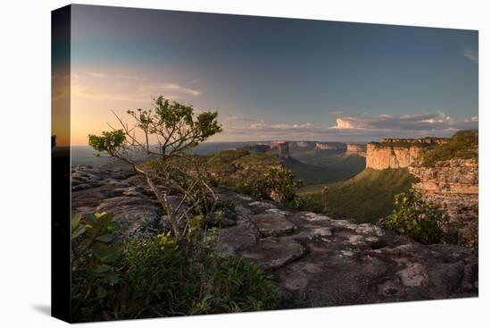 Valleys Below Pai Inacio in Chapada Diamantina National Park in Bahia State at Sunset-Alex Saberi-Premier Image Canvas