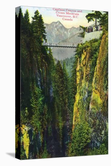 Vancouver, Canada - Capilano Canyon View of Crown Mountain-Lantern Press-Stretched Canvas