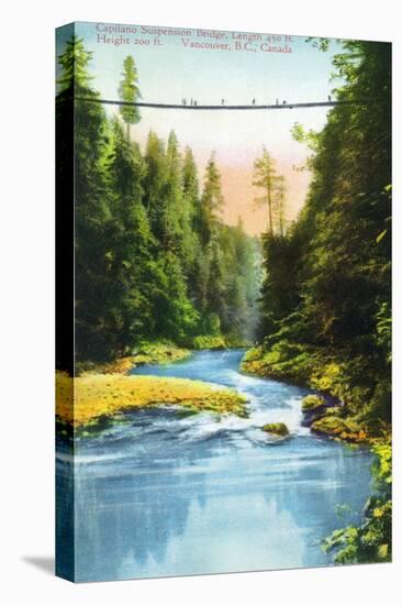 Vancouver, Canada - View of Capilano Suspension Bridge No. 2-Lantern Press-Stretched Canvas