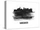 Vancouver Skyline Brush Stroke - Black II-NaxArt-Stretched Canvas