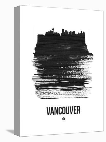 Vancouver Skyline Brush Stroke - Black-NaxArt-Stretched Canvas