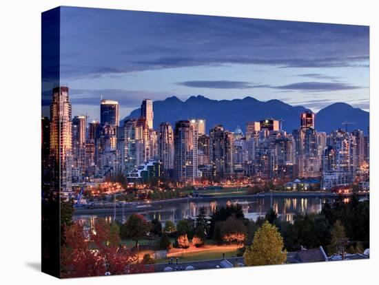 Vancouver skyline in front of North Shore Mountains-Ron Watts-Premier Image Canvas